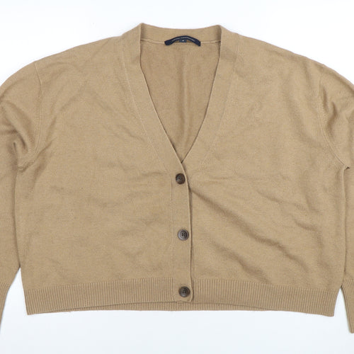 French Connection Women’s Beige V-Neck Button Cardigan S