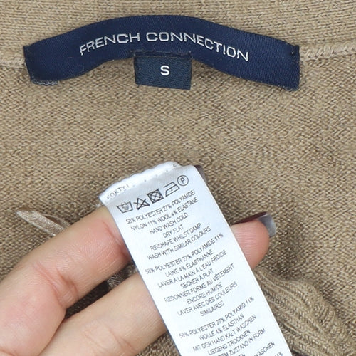 French Connection Women’s Beige V-Neck Button Cardigan S