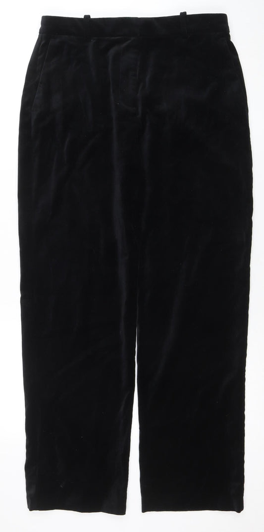 Marks and Spencer Women’s Black Velvet Trousers Size 12 Regular