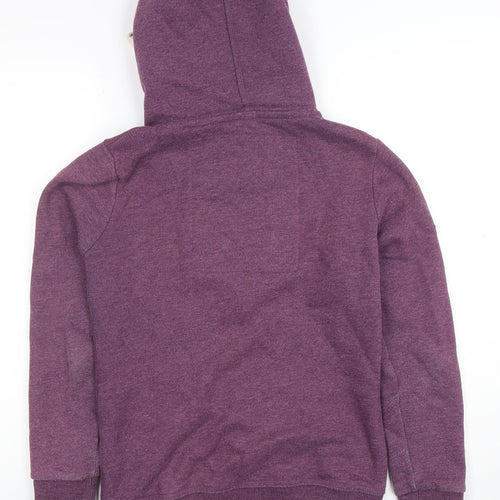 Superdry Women's Purple Full Zip Hoodie XS Cotton Blend