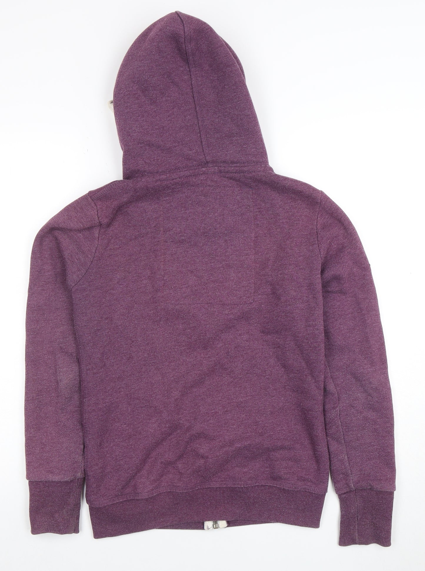 Superdry Women's Purple Full Zip Hoodie XS Cotton Blend