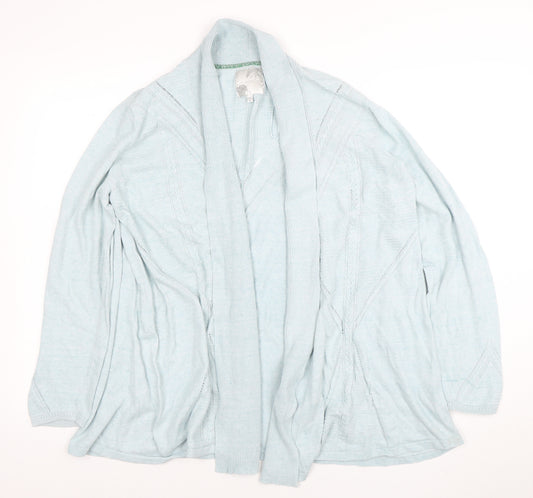 John Rocha Women's Blue Cotton Belted Cardigan Size 18
