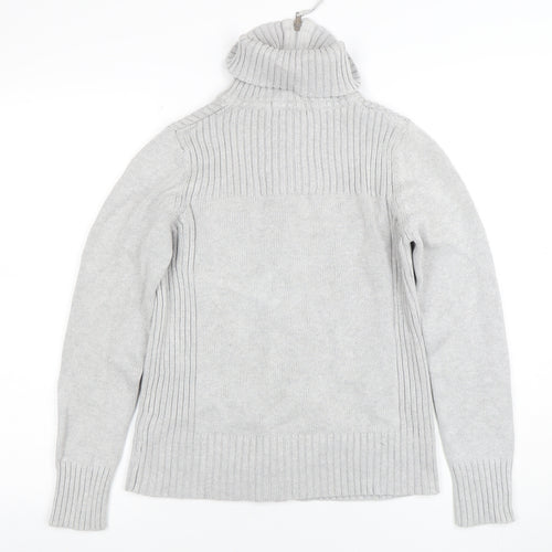 Marks & Spencer Women's Grey Size 14 Full Zip Roll Neck Jumper