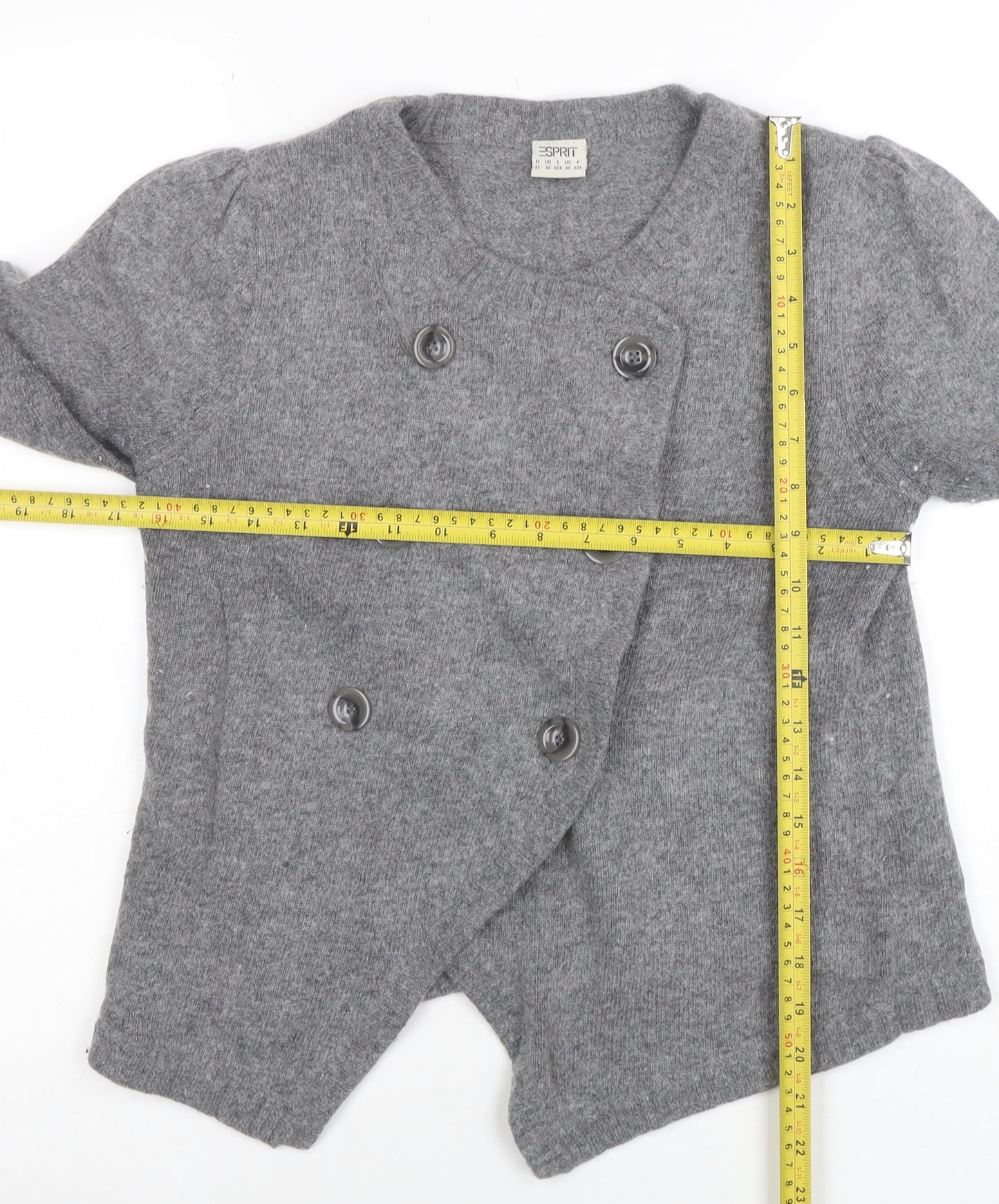 Esprit Women’s Grey Wool Blend Button Cardigan XL