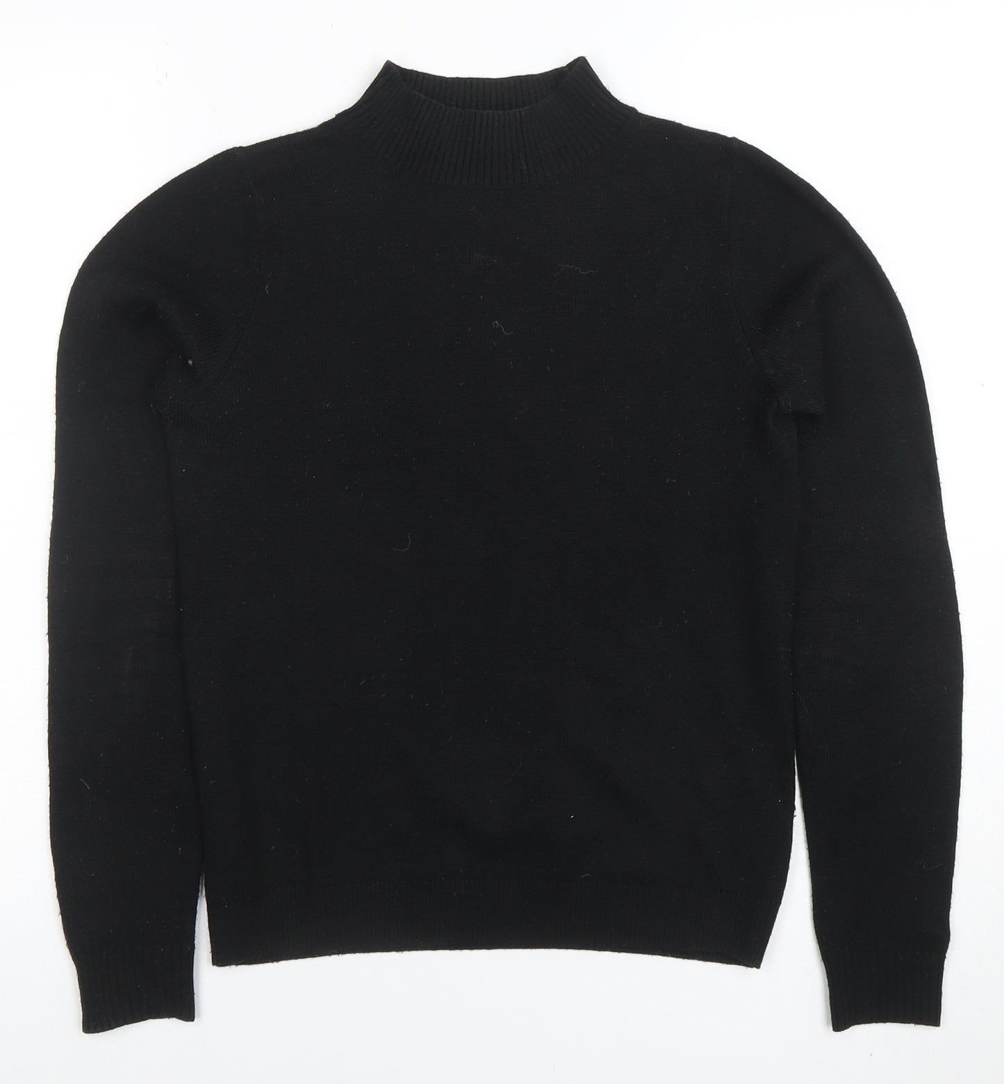 Collusion Women Black Size 8 Mock Neck Acrylic Jumper