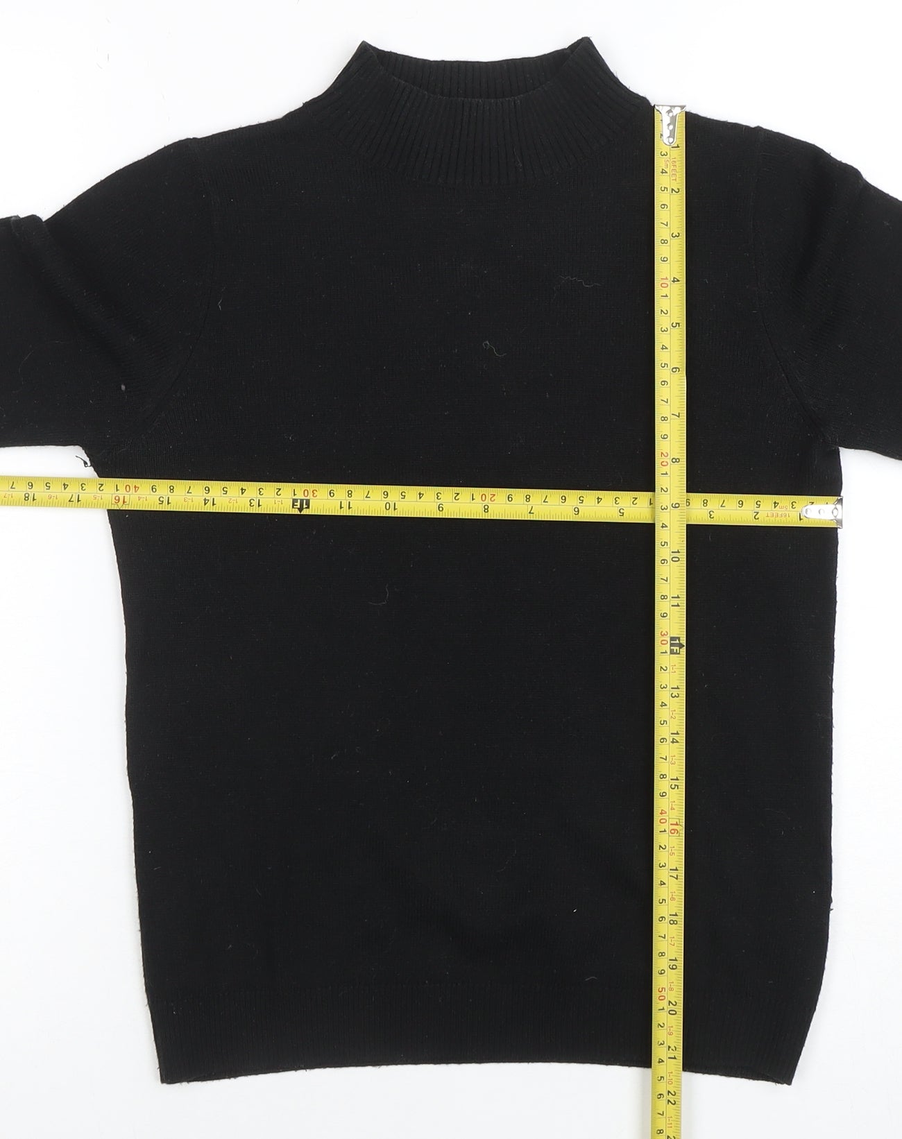 Collusion Women Black Size 8 Mock Neck Acrylic Jumper