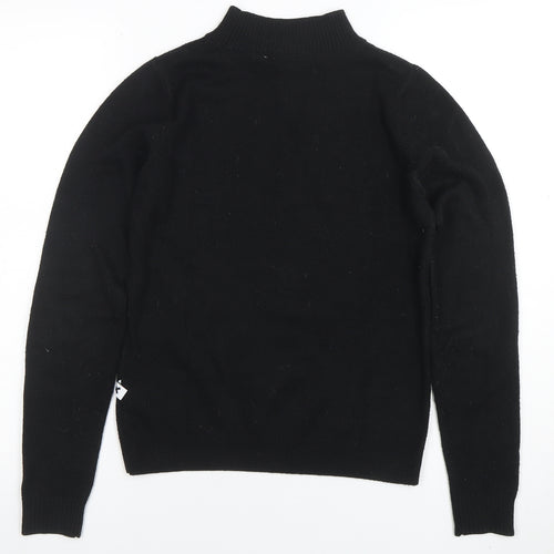 Collusion Women Black Size 8 Mock Neck Acrylic Jumper