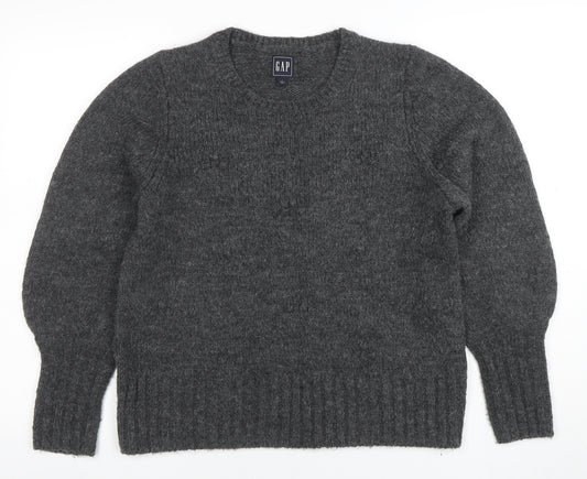 GAP Womens Grey Chunky Knit Wool Blend Pullover Jumper Size S