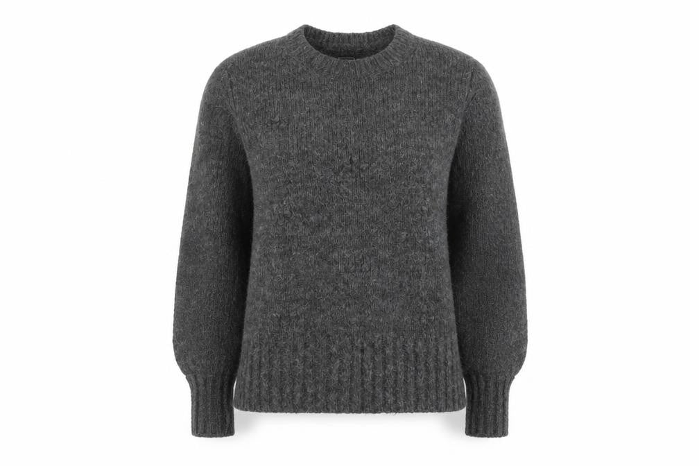 Front view of Gap women’s grey chunky knit wool blend jumper, size S