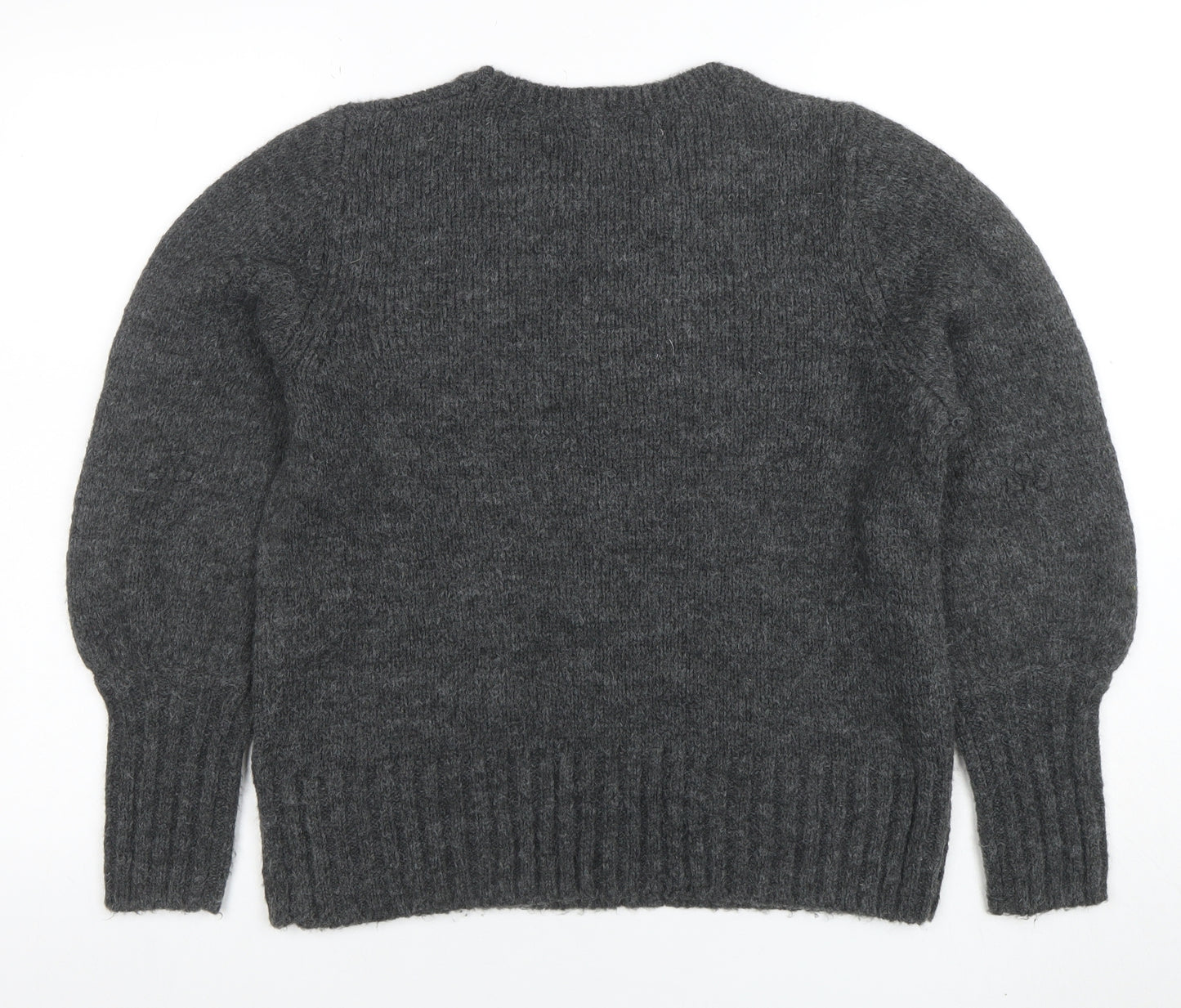 GAP Womens Grey Chunky Knit Wool Blend Pullover Jumper Size S