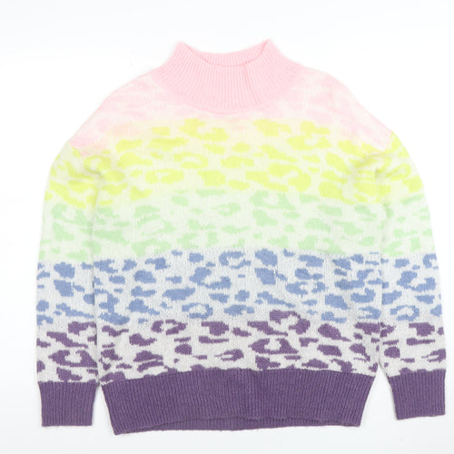 Next Womens Multicoloured Animal Print Mock Neck Jumper Size S