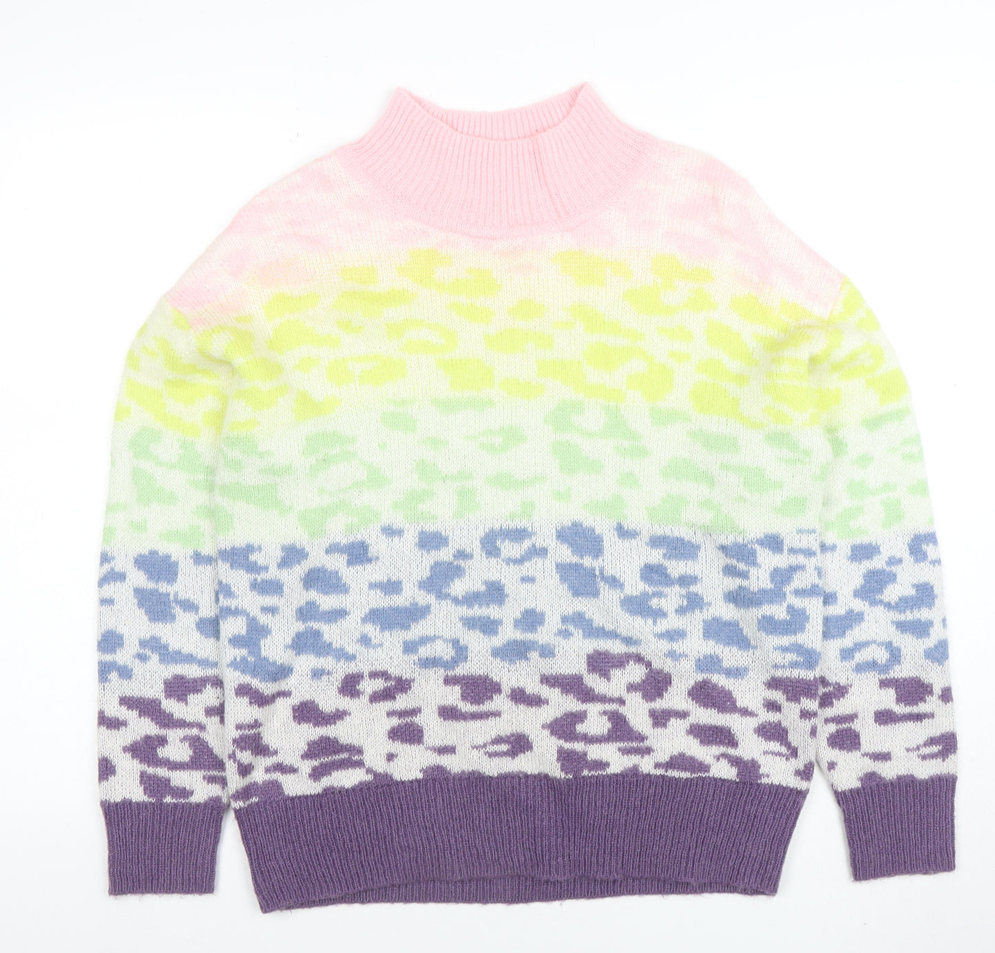 Next Womens Multicoloured Animal Print Mock Neck Jumper Size S