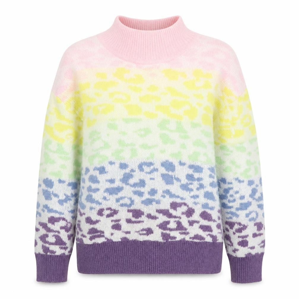 Front view of Next women’s multicoloured animal print mock neck jumper, size S