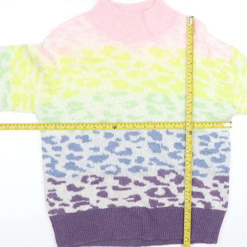 Next Womens Multicoloured Animal Print Mock Neck Jumper Size S