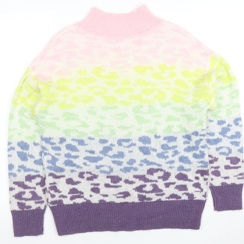 Next Womens Multicoloured Animal Print Mock Neck Jumper Size S