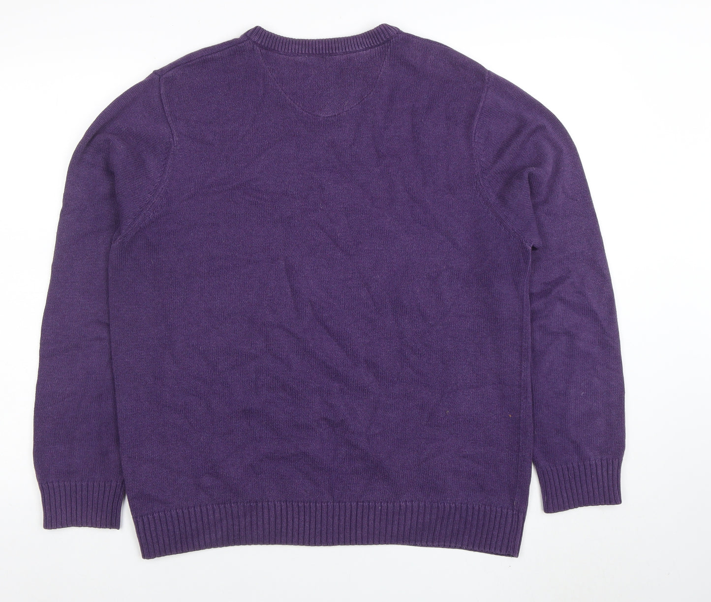 Maine New England Men's Purple Cotton V-Neck Jumper M