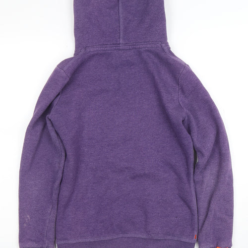 Superdry Womens Purple Pullover Hoodie Small Cotton Blend