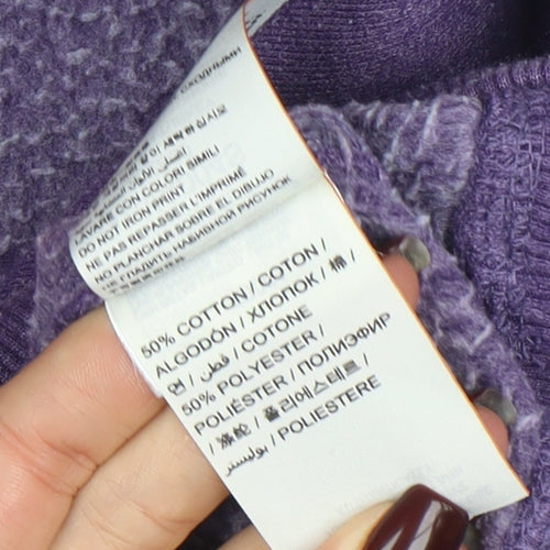 Superdry Womens Purple Pullover Hoodie Small Cotton Blend