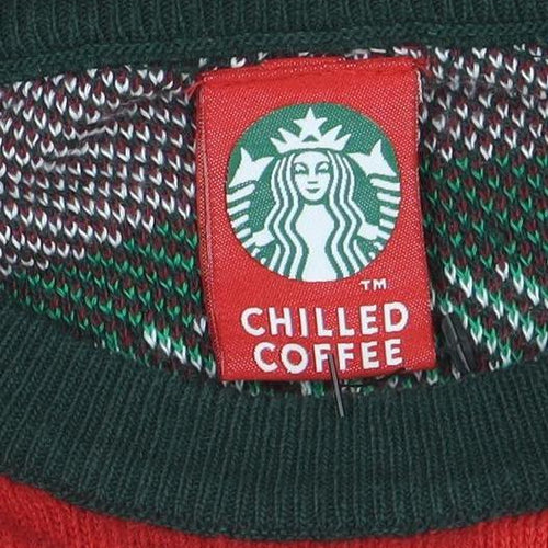 Starbucks Women’s Red Christmas Crew Neck Pullover Jumper Size L
