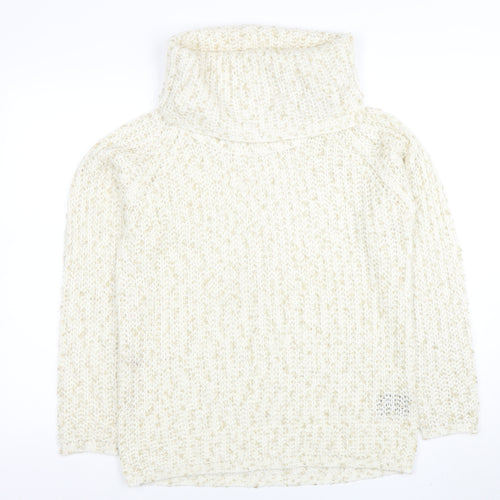 Anna Rose Women Ivory Chunky Roll Neck Knit Jumper Size M