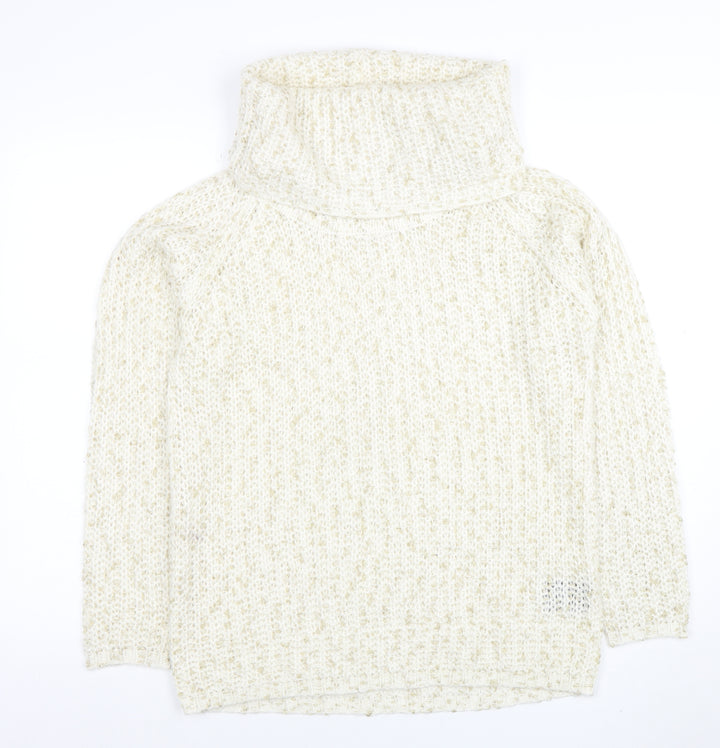 Anna Rose Women Ivory Chunky Roll Neck Knit Jumper Size M