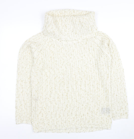 Anna Rose Women Ivory Chunky Roll Neck Knit Jumper Size M