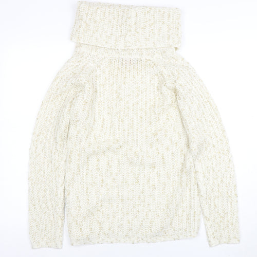 Anna Rose Women Ivory Chunky Roll Neck Knit Jumper Size M
