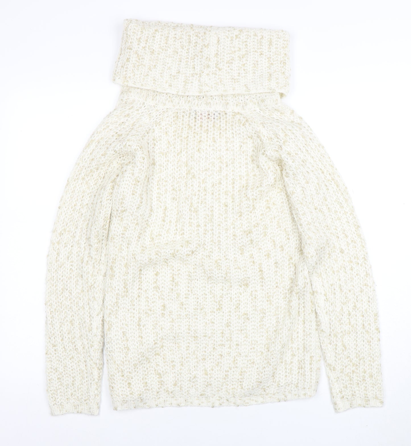 Anna Rose Women Ivory Chunky Roll Neck Knit Jumper Size M