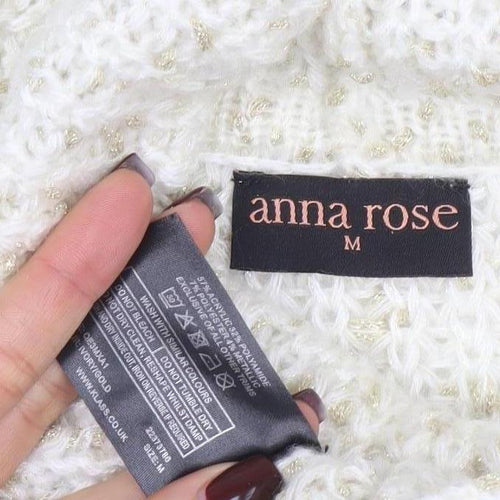 Anna Rose Women Ivory Chunky Roll Neck Knit Jumper Size M