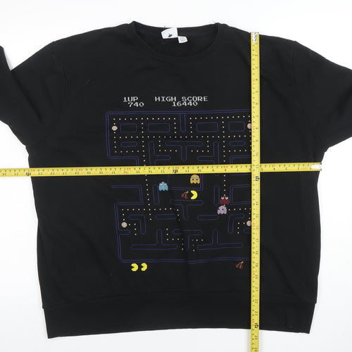Pac-Man by Bravado Men's Black 2XL Pullover Crew Neck Sweatshirt