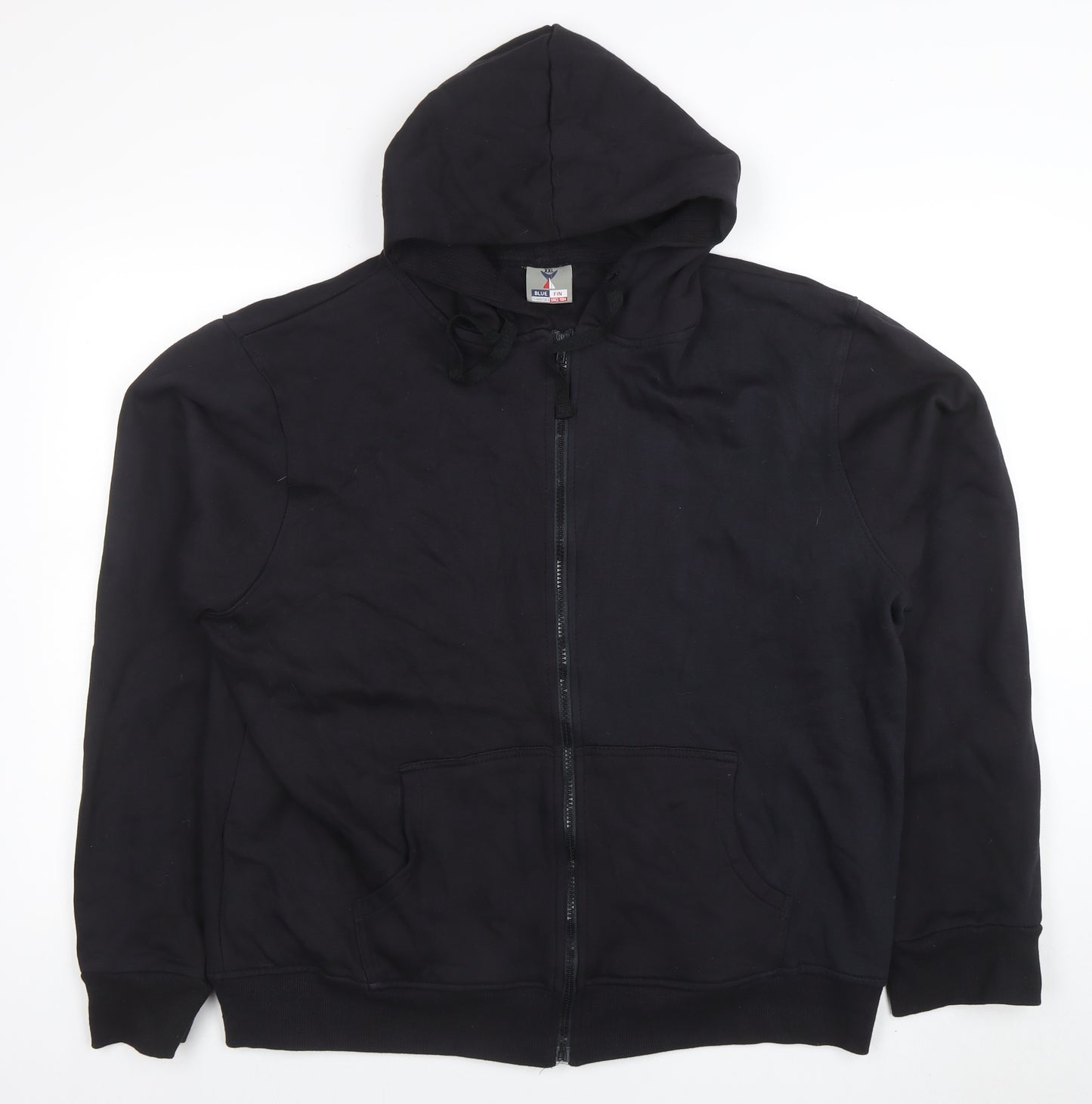 Blue Fin Men’s Black 2XL Full Zip Hoodie Lightweight Fleece