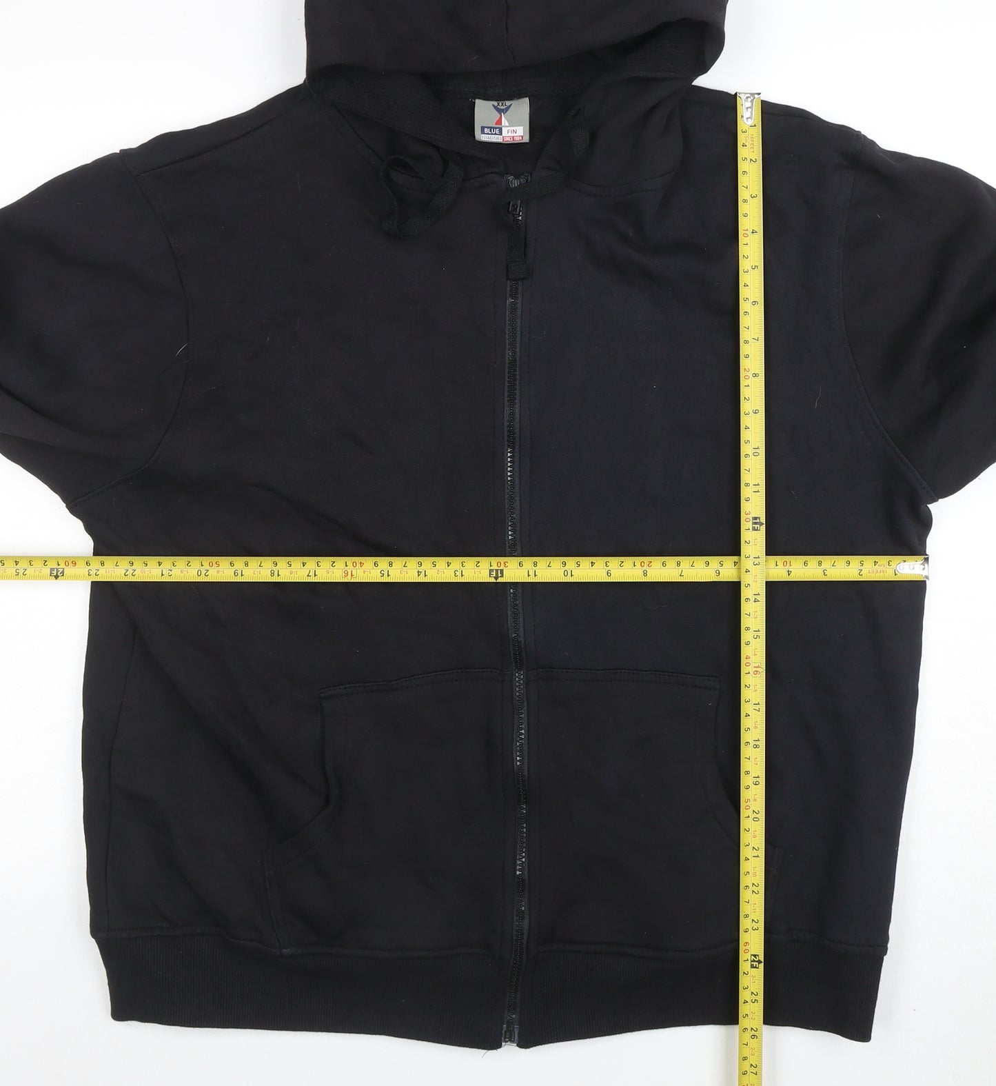 Blue Fin Men’s Black 2XL Full Zip Hoodie Lightweight Fleece