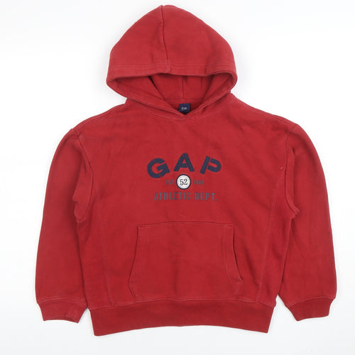 GAP Kids Boys Red Pullover Hoodie Athletic Dept Logo Size M