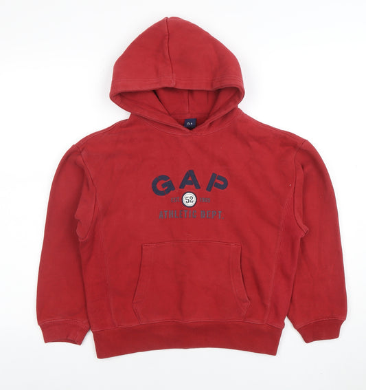 GAP Kids Boys Red Pullover Hoodie Athletic Dept Logo Size M