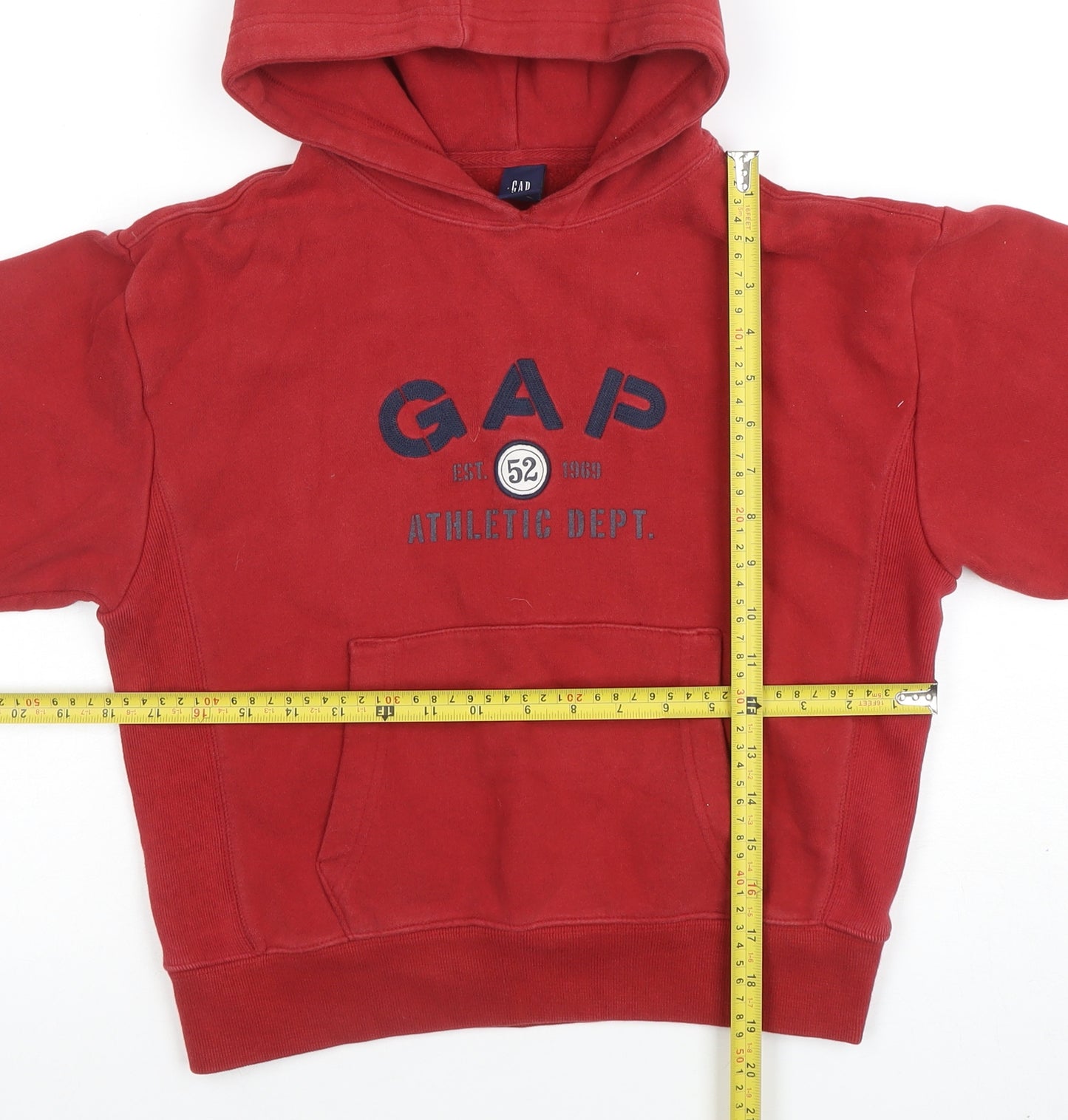 GAP Kids Boys Red Pullover Hoodie Athletic Dept Logo Size M