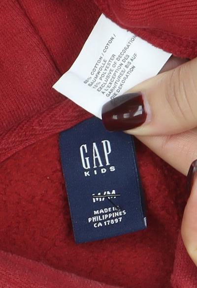 GAP Kids Boys Red Pullover Hoodie Athletic Dept Logo Size M