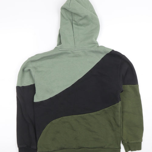 Puma Boys Green & Black Colourblock Pullover Hoodie Size 13-14 Years