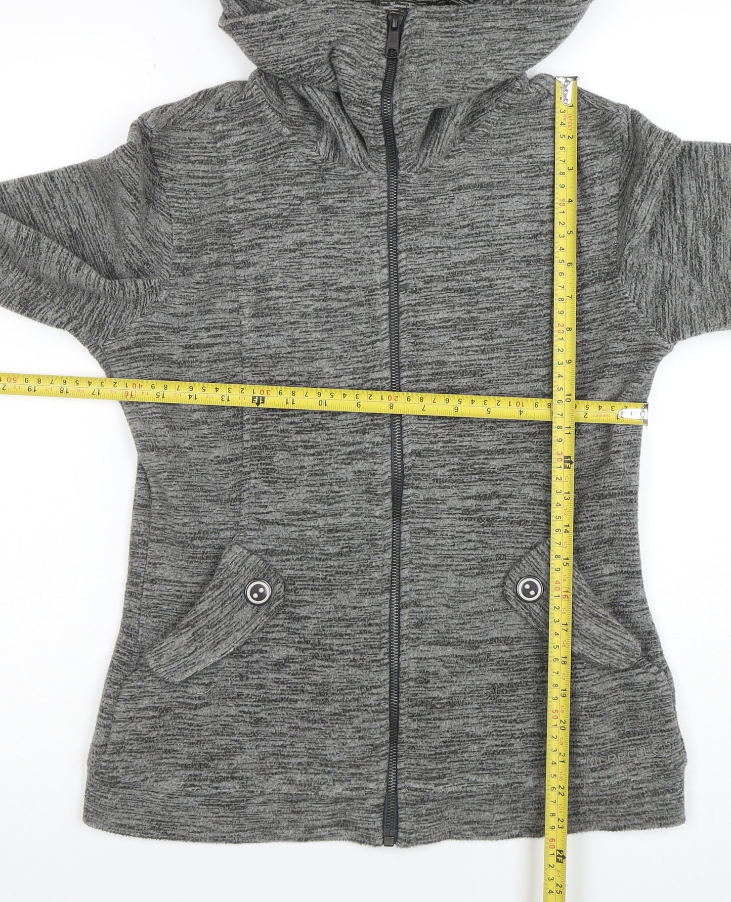 Merrell Women Grey XS Hooded Full Zip Jacket Polyester Lined