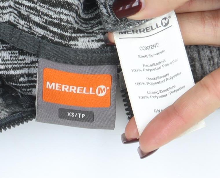Merrell Women Grey XS Hooded Full Zip Jacket Polyester Lined