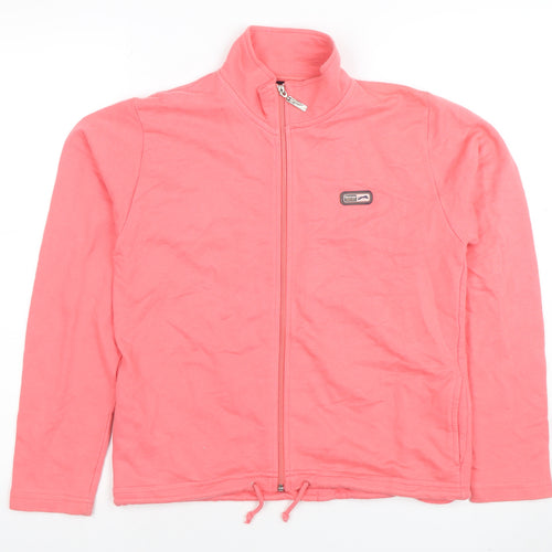 Slazenger Girls Pink Full Zip Hoodie 13-14 Years Cotton Sportswear