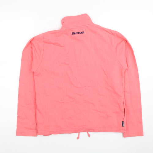 Slazenger Girls Pink Full Zip Hoodie 13-14 Years Cotton Sportswear