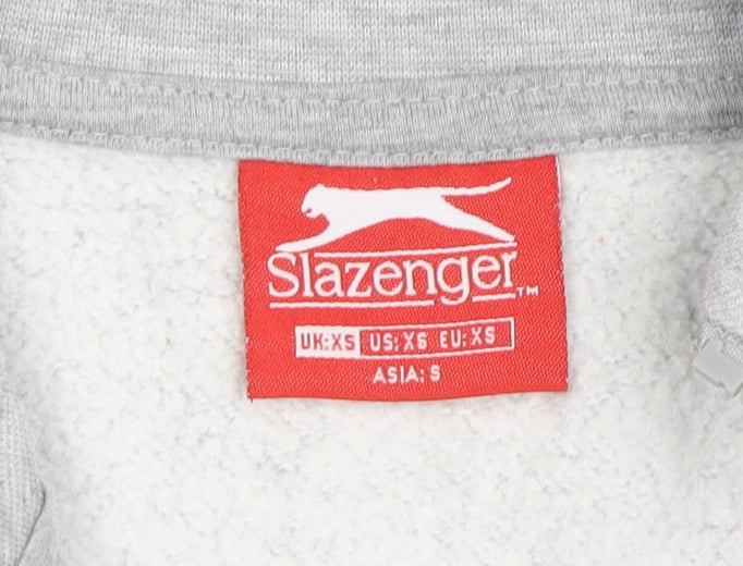 Slazenger Women's Grey XS Full Zip Sweatshirt with Logo