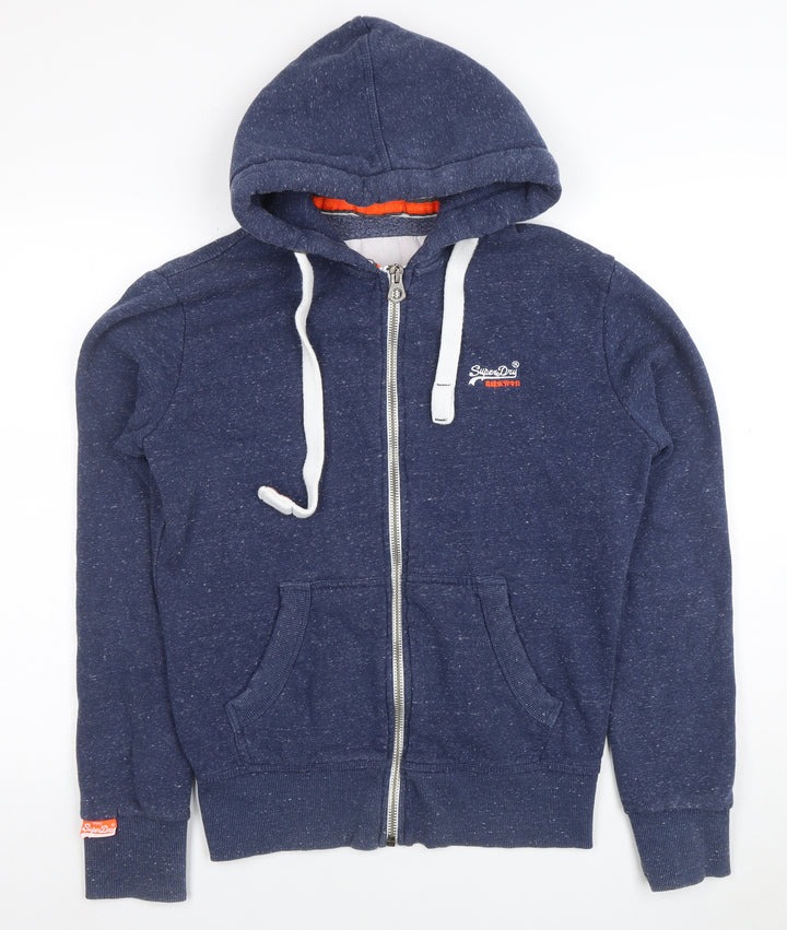 Superdry Men's Blue Full Zip Hoodie Size S Orange Label