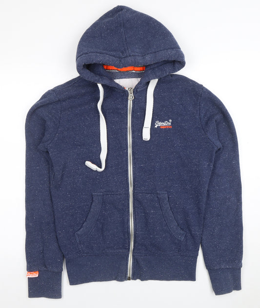 Superdry Men's Blue Full Zip Hoodie Size S Orange Label
