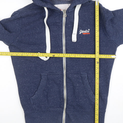 Superdry Men's Blue Full Zip Hoodie Size S Orange Label