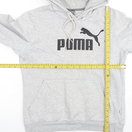 Puma Women’s Grey Pullover Hoodie Size 12 Classic Logo Hooded Sweatshirt