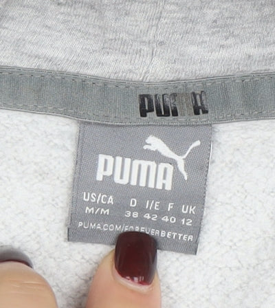 Puma Women’s Grey Pullover Hoodie Size 12 Classic Logo Hooded Sweatshirt