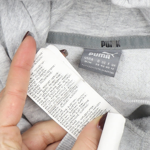 Puma Women’s Grey Pullover Hoodie Size 12 Classic Logo Hooded Sweatshirt