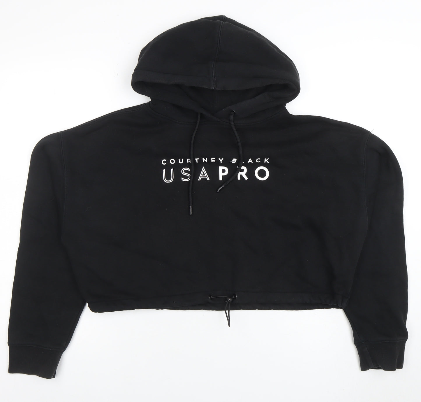 USA Pro Courtney Black Women's Black Cropped Hoodie Size XL