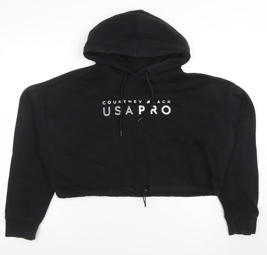 USA Pro Courtney Black Women's Black Cropped Hoodie Size XL